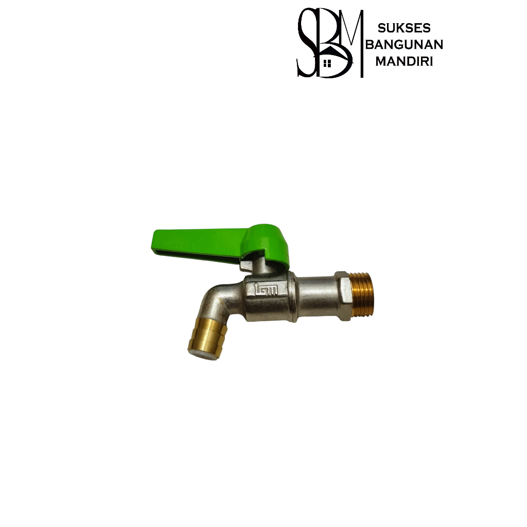 IGM ก๊อกน้ําติดผนังคอยาวทองเหลือง 1/2"