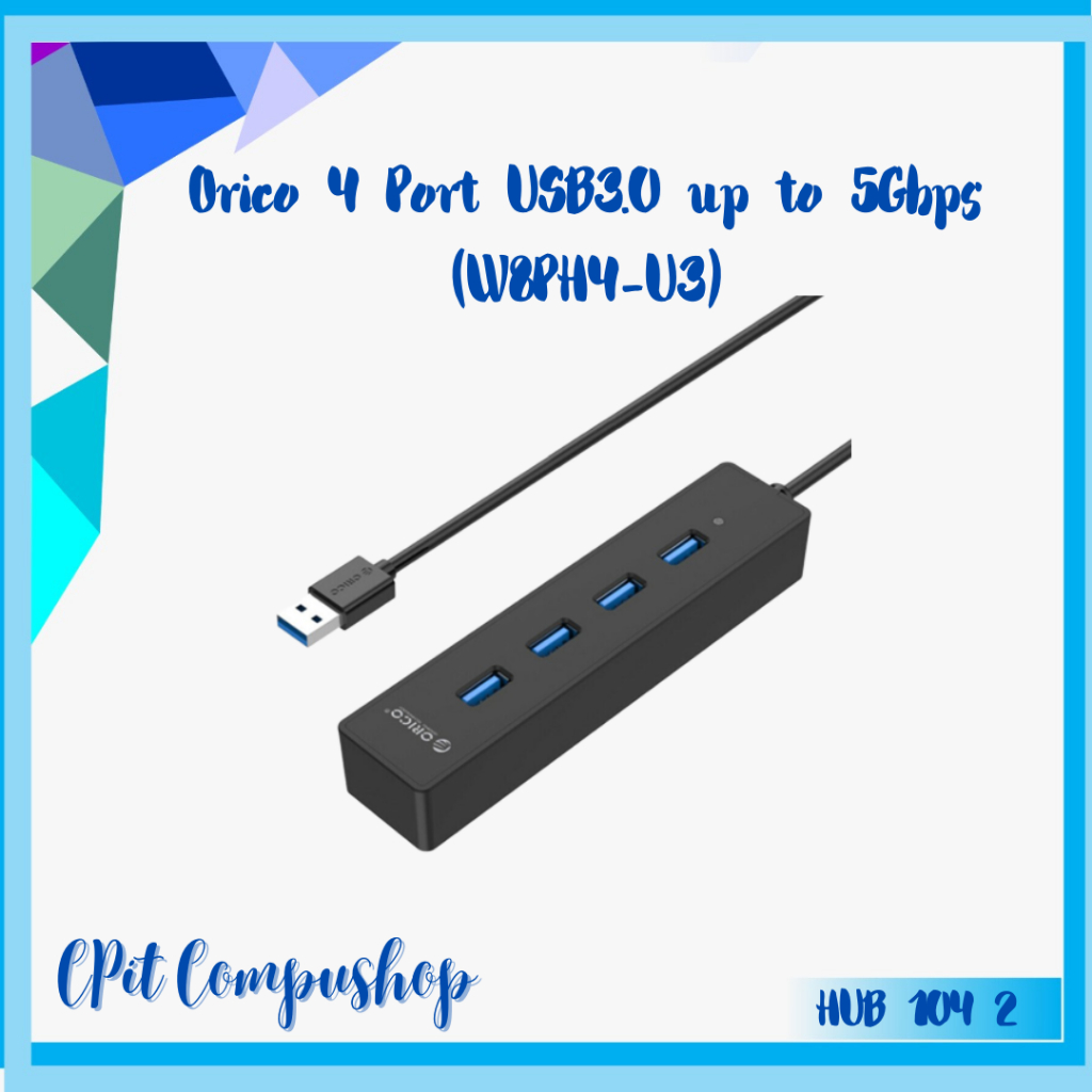 Orico 4 พอร์ต USB3.0 สูงสุด 5Gbps (W8PH4-U3)