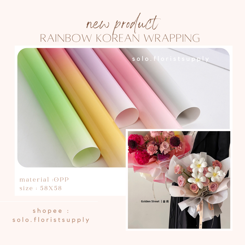 ดอกไม้กระดาษเกาหลีสีรุ้ง WRAPPING ผ้าฝ้ายเกาหลี Rainbow PAPER FLOWER BOUQUET PAPER HAND BOUQUET