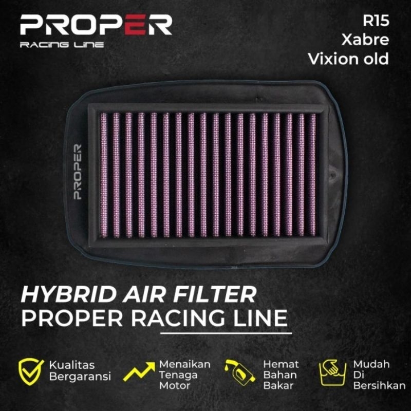 PROPER RACING LINE R15 V2 Xabre WR155 Vixion Old Hybrid กรองอากาศมอเตอร์กรองอากาศ
