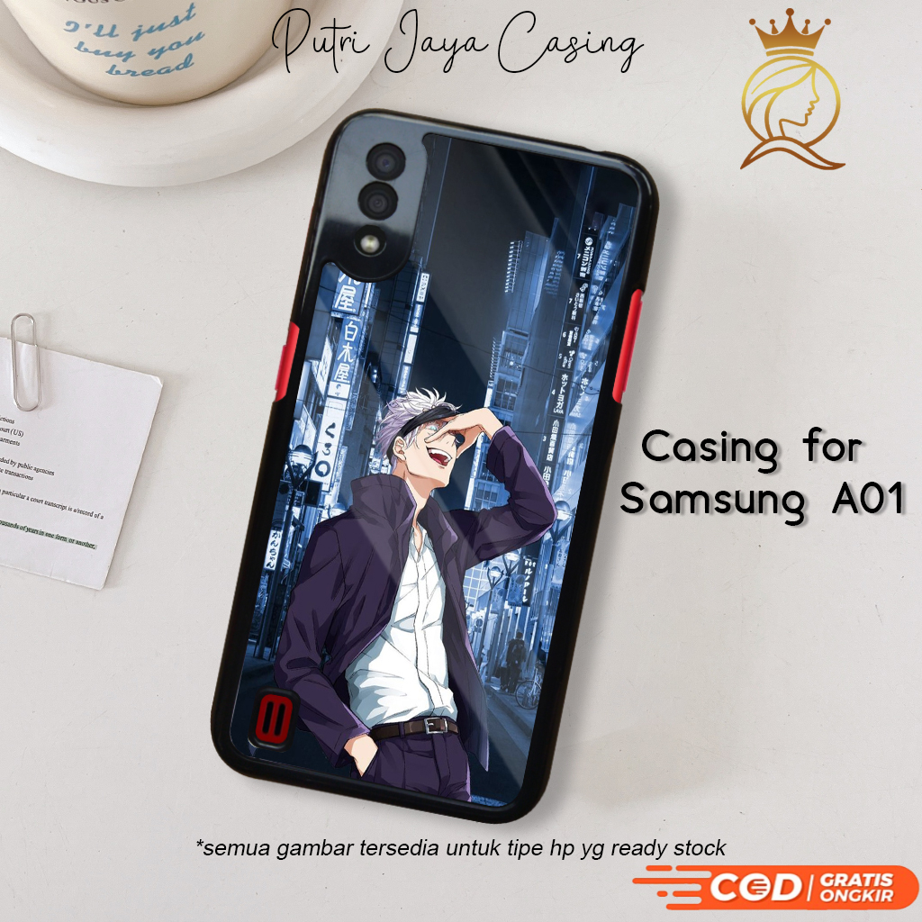Samsung A01 Aesthetic Motif GOJO SATORU 06 ล่าสุดหรูหราปลอกน่ารัก Cool Plain Wavy Wave สายน่ารักความ