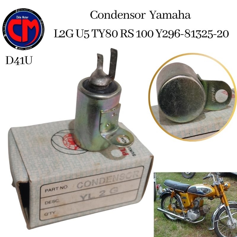 คอนเดนเซอร์ Yamaha L2 L2G YL2G U5 TY80 RS100 RS 100 YB100 YB 100 JAPAN 296-8132-20