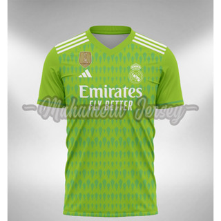 เสื้อกีฬาแขนสั้น ลายทีม Real Madridd Jersey GK Goalkeeper 2023 2024