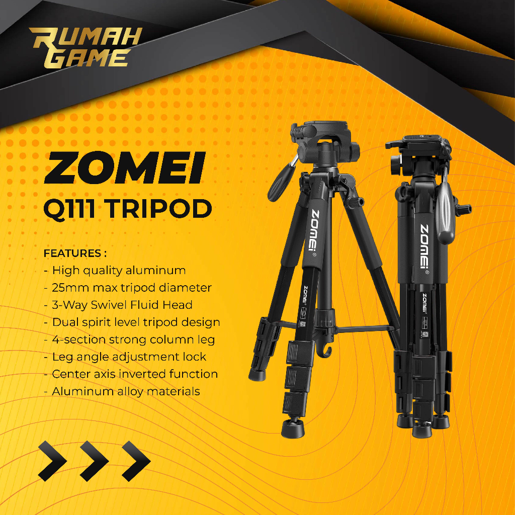 Zomei Q111-ขาตั้งกล้องคุณภาพสูงสีดําสําหรับกล้อง DSLR และ Mirrorless