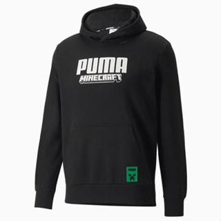 Puma x MINECRAFT เสื้อแจ็กเก็ต มีฮู้ด สีดํา ของแท้ สําหรับผู้ชาย