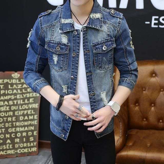 Hot Mm_Store Mens Denim Biker Touring Motorcycle Jeans Jacket Zipper/Zipper Limited Edition