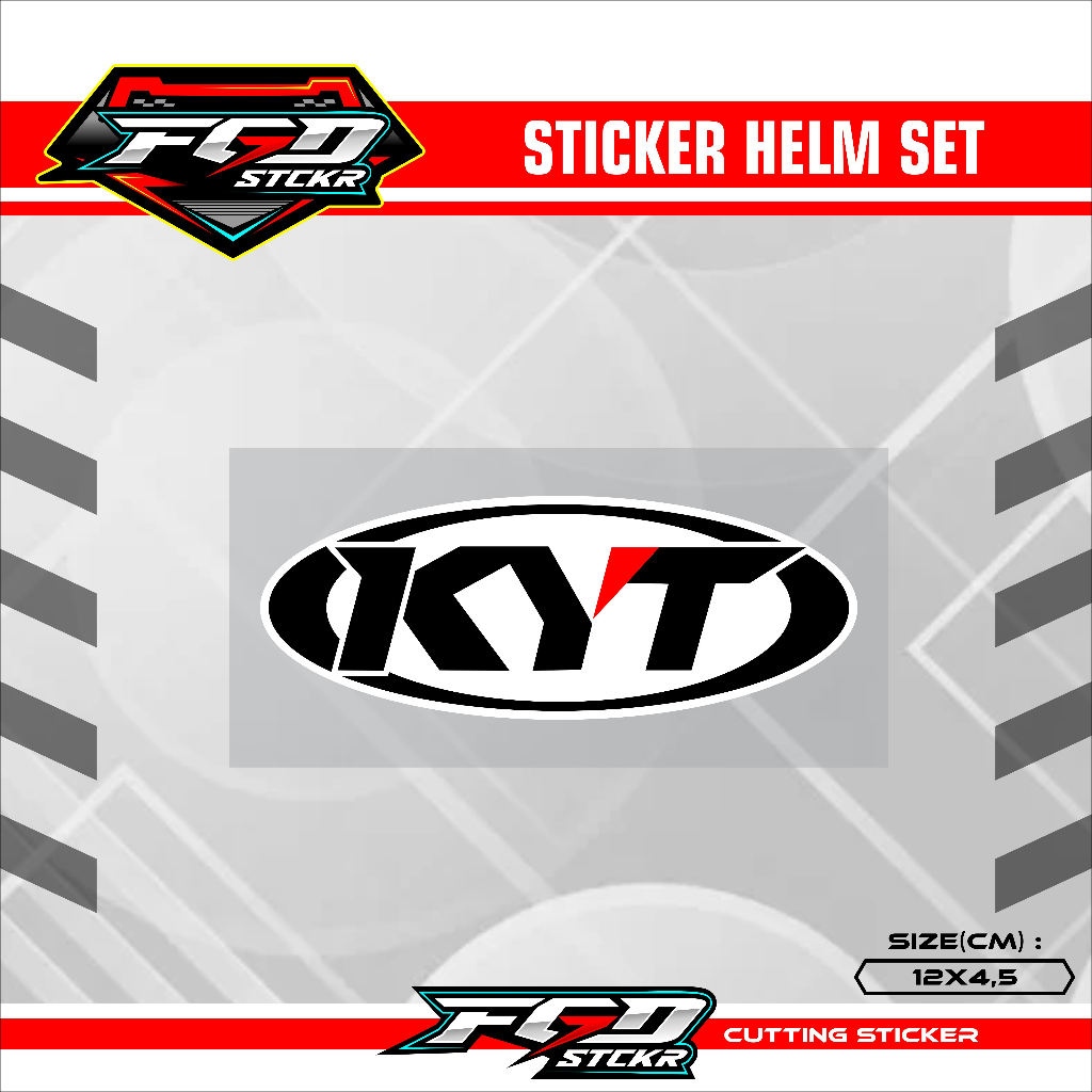 สติกเกอร์โลโก้หมวกกันน็อคทรงกลม KYT / สติ๊กเกอร์ KYT / สติ๊กเกอร์หมวกกันน็อค / สติ๊กเกอร์โลโก้ KYT ใหม่ / ตัด