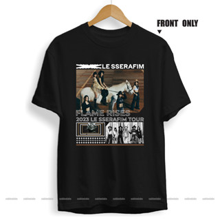 เสื้อยืดพรีเมี่ยม พิมพ์ลาย Le SSERAFIM FLAME RISES 2023 TOUR