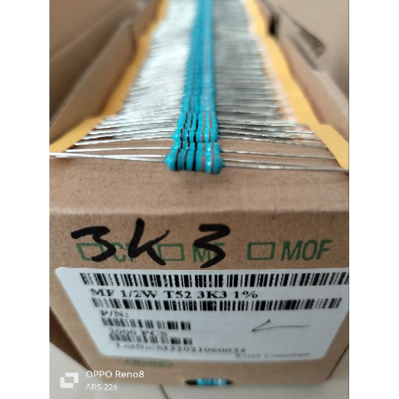 1/2W 1% 3K3 TAIWAN ม้วนต้านทาน