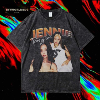 เสื้อยืด พิมพ์ลาย Tryworldbdg OFFICIAL "JENNIE" | เสื้อเชิ้ต ซักได้ | หินล้าง | เสื้อยืด ขนาดใหญ่ | เสื้อยืด Jennie RUBYJANE WASHING VINTAGE