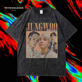 เสื้อยืด พิมพ์ลาย Tryworldbdg OFFICIAL "JUNGWOO" | เสื้อเชิ้ต ซักได้ | หินล้าง | เสื้อยืด ขนาดใหญ่ | เสื้อยืด Jungwoo NCT127 ซักได้