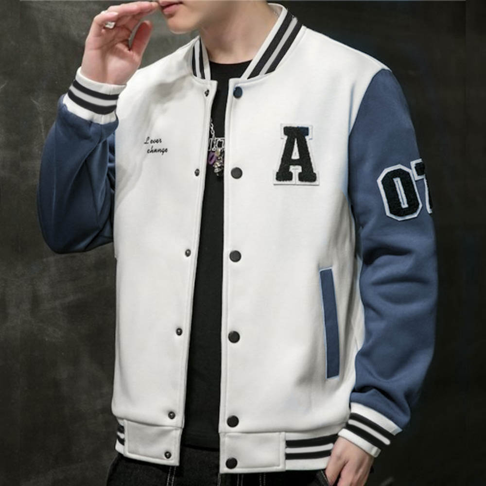 เสื้อแจ็คเก็ตเบสบอลขนาดใหญ่ (S - 6XL) โลโก้ INITIAL A (การพิมพ์หน้าจอ) Varsity A TOKYO แจ็คเก็ตเบสบอ