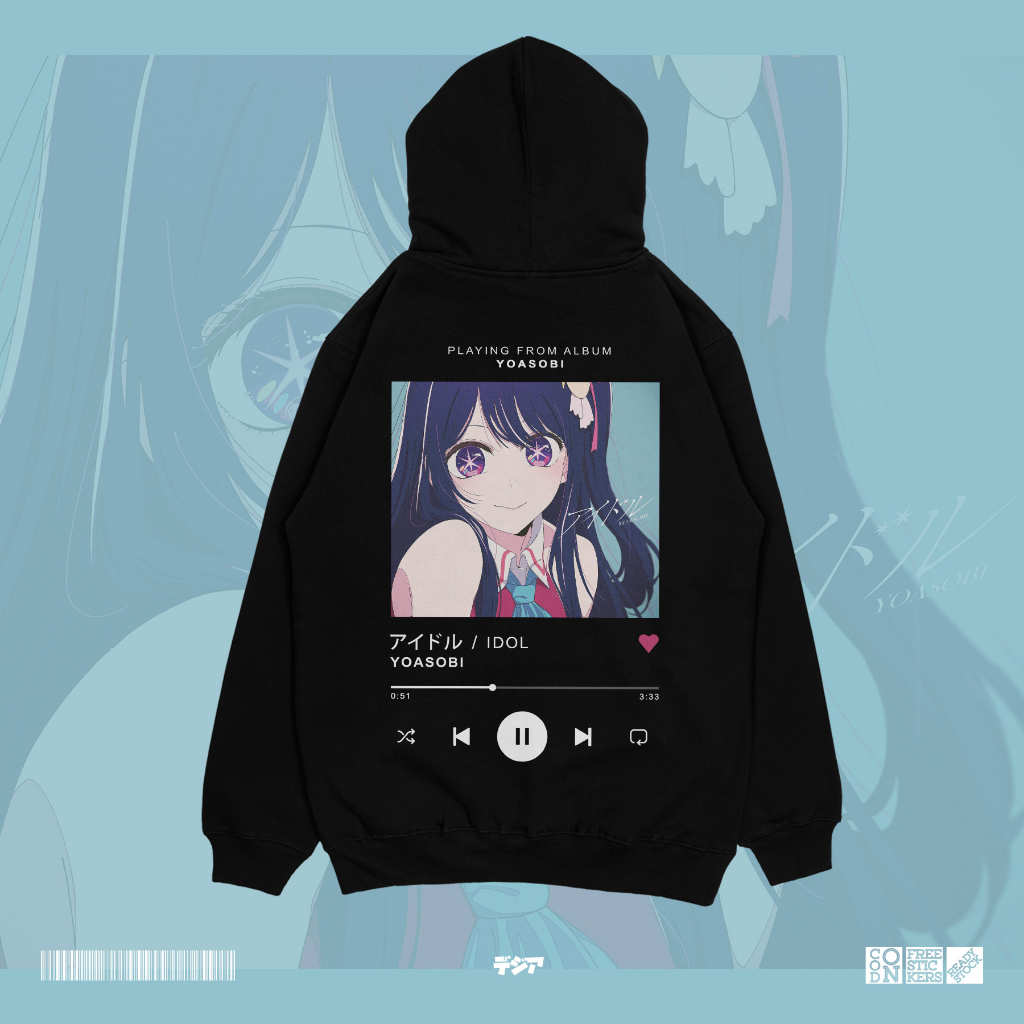 Hoodie Idol Yoasobi Music Oshi no Ko Aqua Ruby Ai Hoshino JUMPER ANIME MANGA SWEATER DJA CLOTH