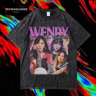 เสื้อยืด พิมพ์ลาย Tryworldbdg OFFICIAL "WENDY" | เสื้อเชิ้ต ซักได้ | หินล้างทําความสะอาด | เสื้อยืด ขนาดใหญ่ | เสื้อยืด ลาย Wendy SON SEUNG-WAN WASHING VINTAGE