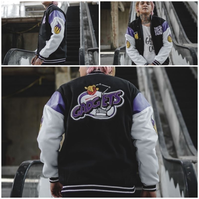 Varsity JACKET INDIGO BASEBALL JACKET เสื้อแจ็คเก็ตรถจักรยานยนต์ใหม่ล่าสุดของผู้ชาย