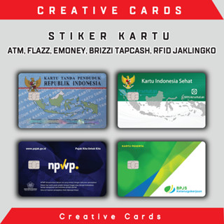 สติกเกอร์ไวนิล Atm Card Skin Card KTP KIS BPJS BCA Mandiri Bri Bni Debit Credit Emoney Flazz E-toll Tap-cash Brizzi RFID Etc