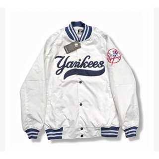 เสื้อแจ็กเก็ต YANKEES NAVY WHITE หลายแบบ น้ําหนักเบา สีกรมท่า