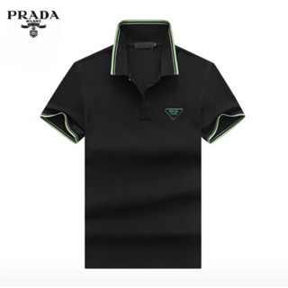 เสื้อโปโล คอปก แบรนด์เนม PRA DA9001 นําเข้า สําหรับผู้ชาย