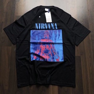 เสื้อยืดพรีเมี่ยม พิมพ์ลาย H&amp;M BAND NIRVANA SLIVER สีดํา