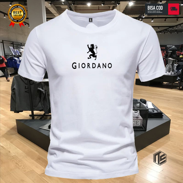 เสื้อยืดผู้ใหญ่เสื้อยืดแขนสั้น Giordano ใหม่ล่าสุด ข้อความสีดํา ชายและหญิง คุณภาพระดับพรีเมียมหวี