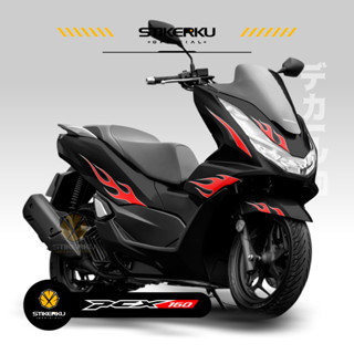 สติกเกอร์ สําหรับ Honda PCX160 STRIPING 3Rd MOTIF Fire Edition ALL-NEW PCX160 ABS PCX พร้อมส่ง DECAL Kudecal