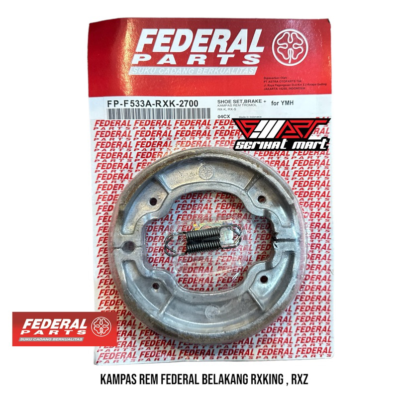 ผ้าเบรกด้านหลัง + RXKING SPRING FP-F533A-RXK-2700
