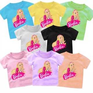 เสื้อยืด พิมพ์ลาย BARBIE SMILE สําหรับเด็กผู้หญิง อายุ 1-12 ปี