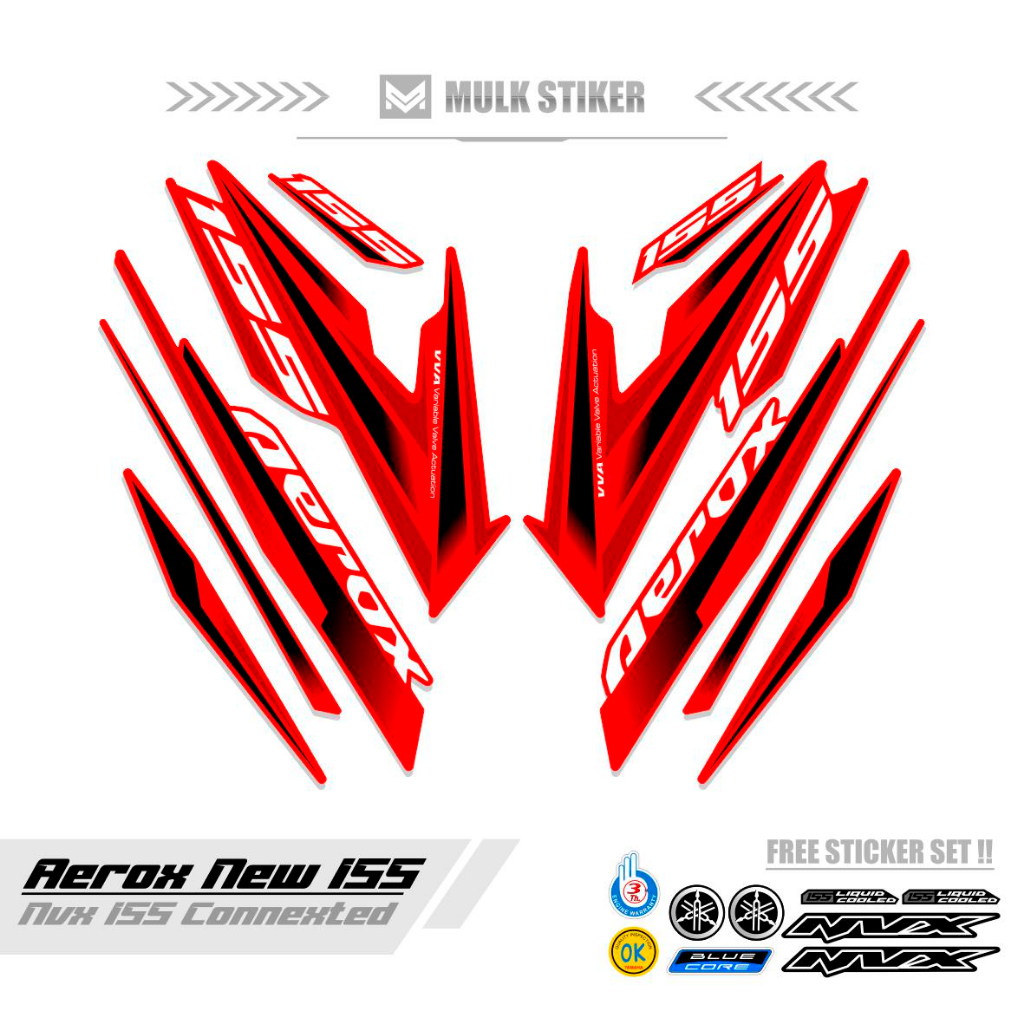 STRIPING AEROX 155 ใหม่ CONNETED MOTIF 37 / สีคอมโบ / ฐานสีดํา / AEROX 155 สติ๊กเกอร์เชื่อมต่อ / AER