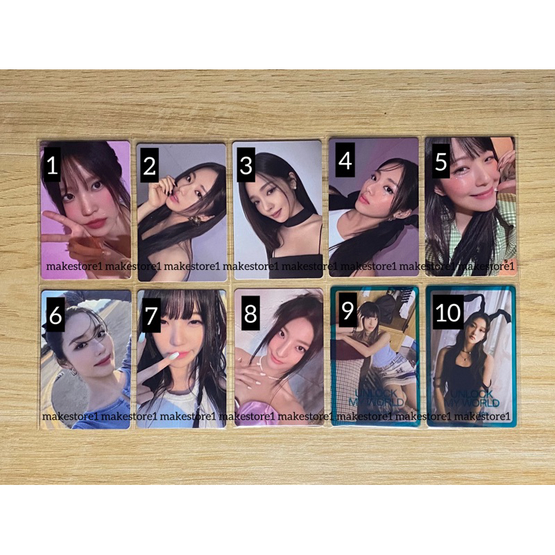 Pc fromis_9 saerom hayoung jiwon jisun seoyeon chaeyoung nagyung jiheon photocard อัลบั้ม ปลดล็อคโลก