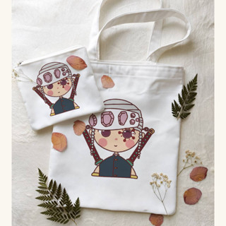 กระเป๋าโท้ท และกระเป๋าดินสอ ลายการ์ตูนอนิเมะ DEMON SLAYER KIT ANIME FANKIT DEMON SLAYER KIMETSU NO YAIBA ANIME MERCH ANIME MERCHANDISE FANMERCH TENGEN GIYUU TOMIOKA SHINOBU RENGOKU