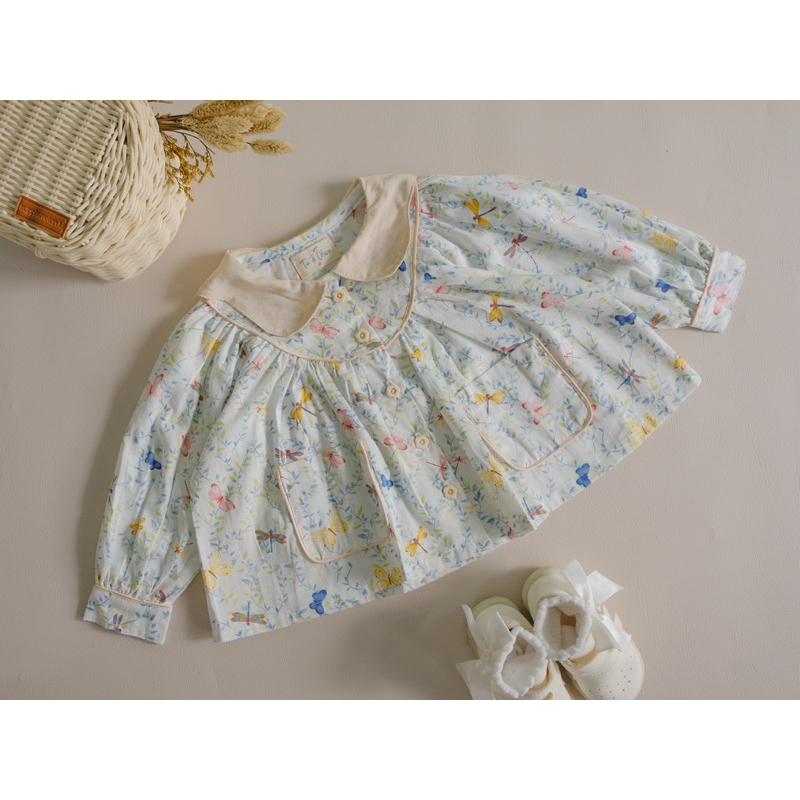 KATUN CAMIlLA TOP - Butterfly Garden - เสื้อท็อปเด็กผ้าฝ้ายระดับพรีเมียม