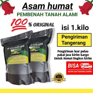 Asam Humat asli tanpa campuran Pupuk Pembenah Tanah 1 kilo untuk kesuburan tanaman cabai padi buah Bunga dll Promo Termurah bisa COD