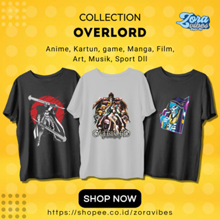 เสื้อยืด ผ้าฝ้าย พิมพ์ลายการ์ตูนอนิเมะ Overlord Combed 30s Baju