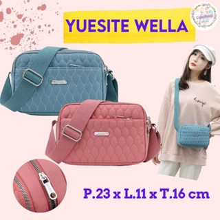 Yuesite WELLA SLINGBAG IMPORT กระเป๋าสะพายไหล่ กันน้ํา ปักลาย สําหรับสตรี