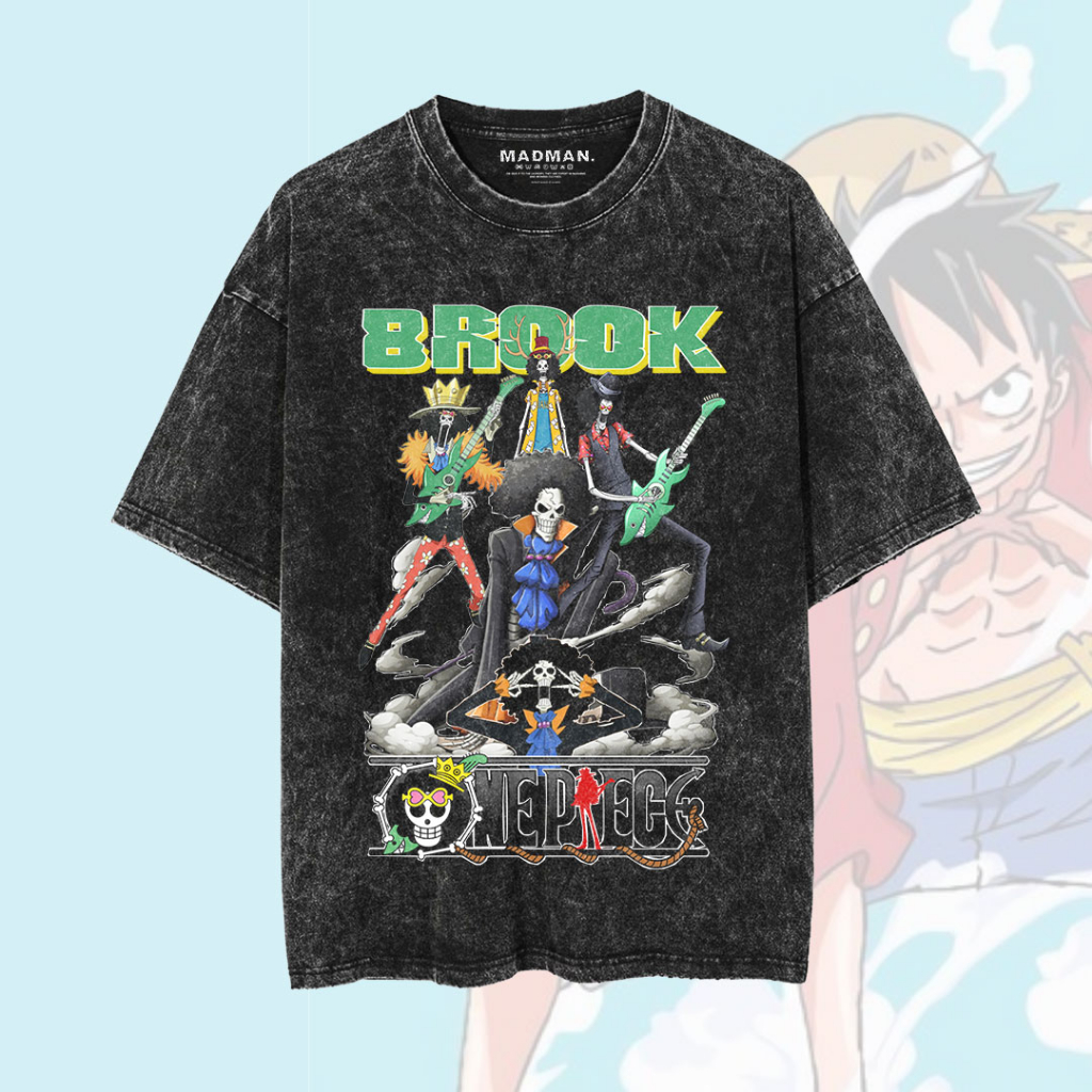 MADMAN เสื้อยืดอนิเมะล้างขนาดใหญ่ ONE PIECE BROKEN | WO OP2-9
