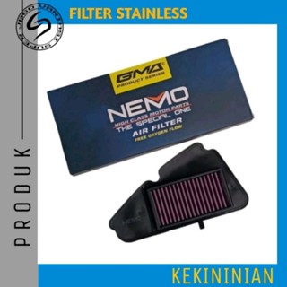 Genio BEAT DELUXE BEAT STREET ไส้กรองอากาศ 2020 2023 Stainles NEMO | ไส้กรองอากาศ แบบสเตนเลส สําหรับ Beat Genio Nemo