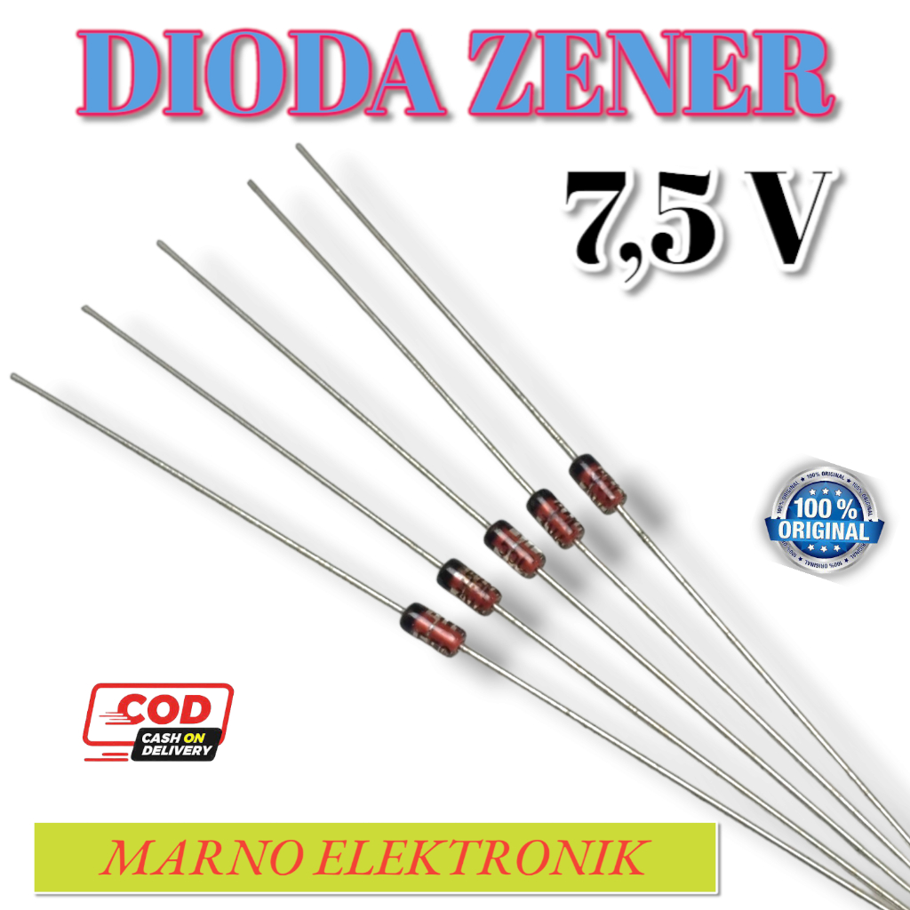 ZENER DIODE 1/2 0.5 วัตต์ 10x 7.5V 8.2V 9.1V 11V 12V 15V 18V 24V 30V 33V