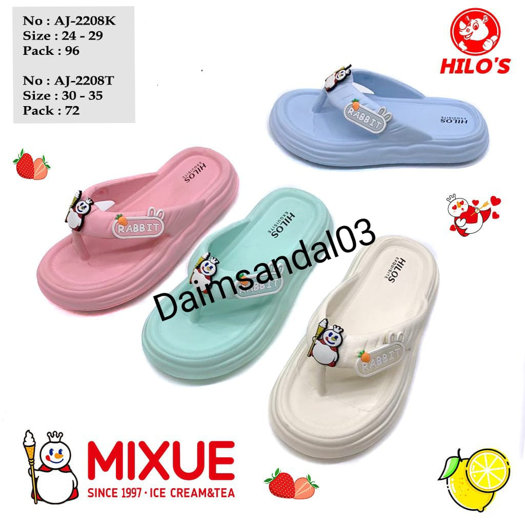 รองเท้าแตะสําหรับเด็กผู้หญิง Mixue AJ 2208 รองเท้าแตะ Mixue Viral รองเท้าแตะเด็กผู้หญิง tendy