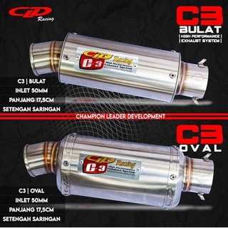 Silencer Only Knalpot CLD Racing type C3 Bulat Oval