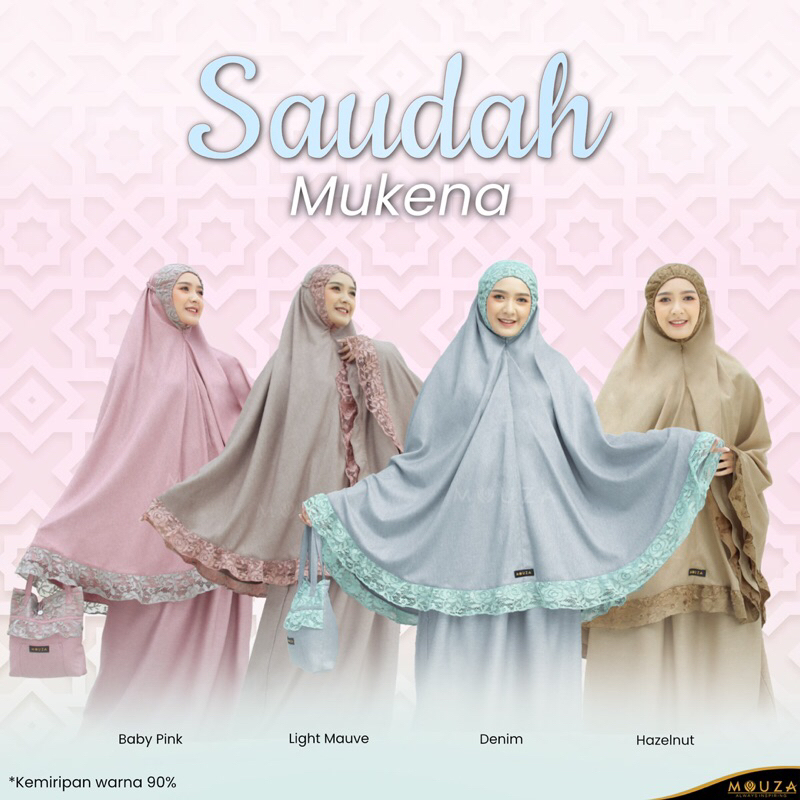 Mukena Saudah by Mouza/Mukena Couple/Mukena Adult/Mukena Children/Mukena Mouza