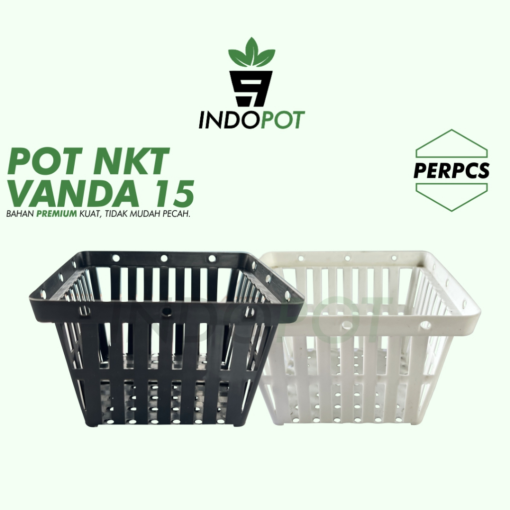 NKT Vanda Orchid Box Pot 15 กระถางแวนด้าสีดําและสีขาว