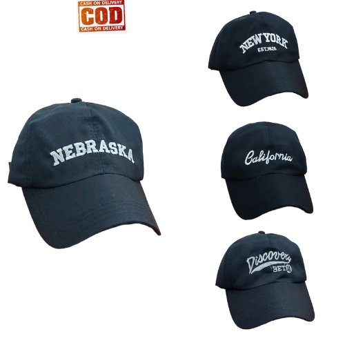 NEBRASKA EMBROIDERED BASEBALL CAP พร้อมแหวนเหล็ก UNISEX PREMIUM DISTRO QUALITY