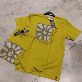 เสื้อยืดพรีเมี่ยม พิมพ์ลาย Volcom Square Lime Mirror