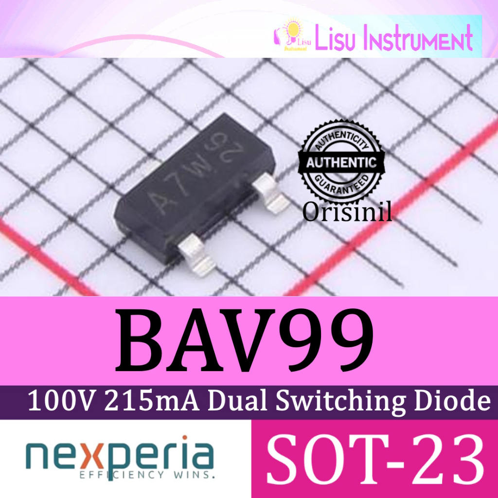 BAV99 ไดโอดสลับความเร็วสูง A7 A7w SOT-23 Nexperia Original