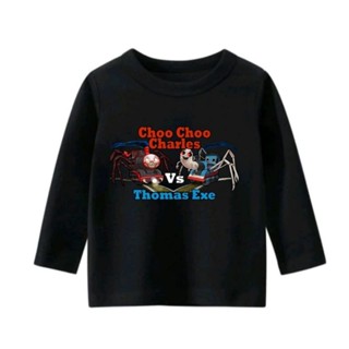 เสื้อยืดแขนยาว ลาย Thomas EXE VS CHOO-CHOO CHARLES สําหรับเด็กผู้ชาย อายุ 1-12 ปี