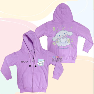 (ฟรีชื่อ) เสื้อกันหนาว มีซิป ลายตัวละคร CINNAMOROLL สําหรับเด็ก