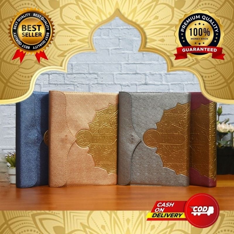 Al Quran Al Hadid Agenda Button Quran คําแปล 8 สี Tajweed Blocks A5 ขนาด