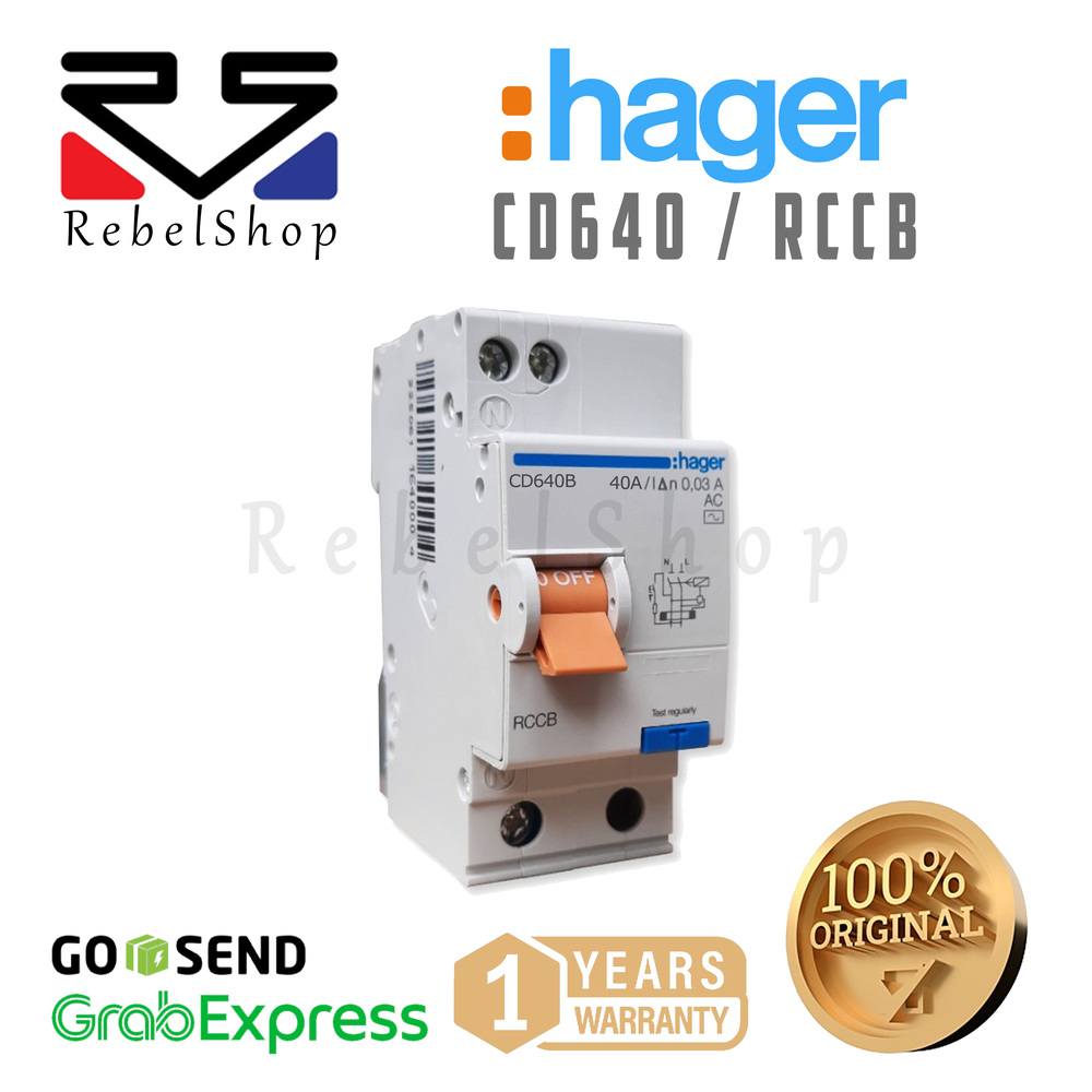 Hager RCCB / ELCB 2P 40A Type CD640B - Sensitivy 30mA AC