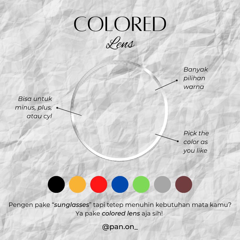 แว่นตา PAN.ON • เลนส์สี • Minus Plus High Cyl