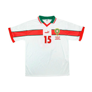 เสื้อกีฬาแขนสั้น ลายทีม Morocco Jersey 1998